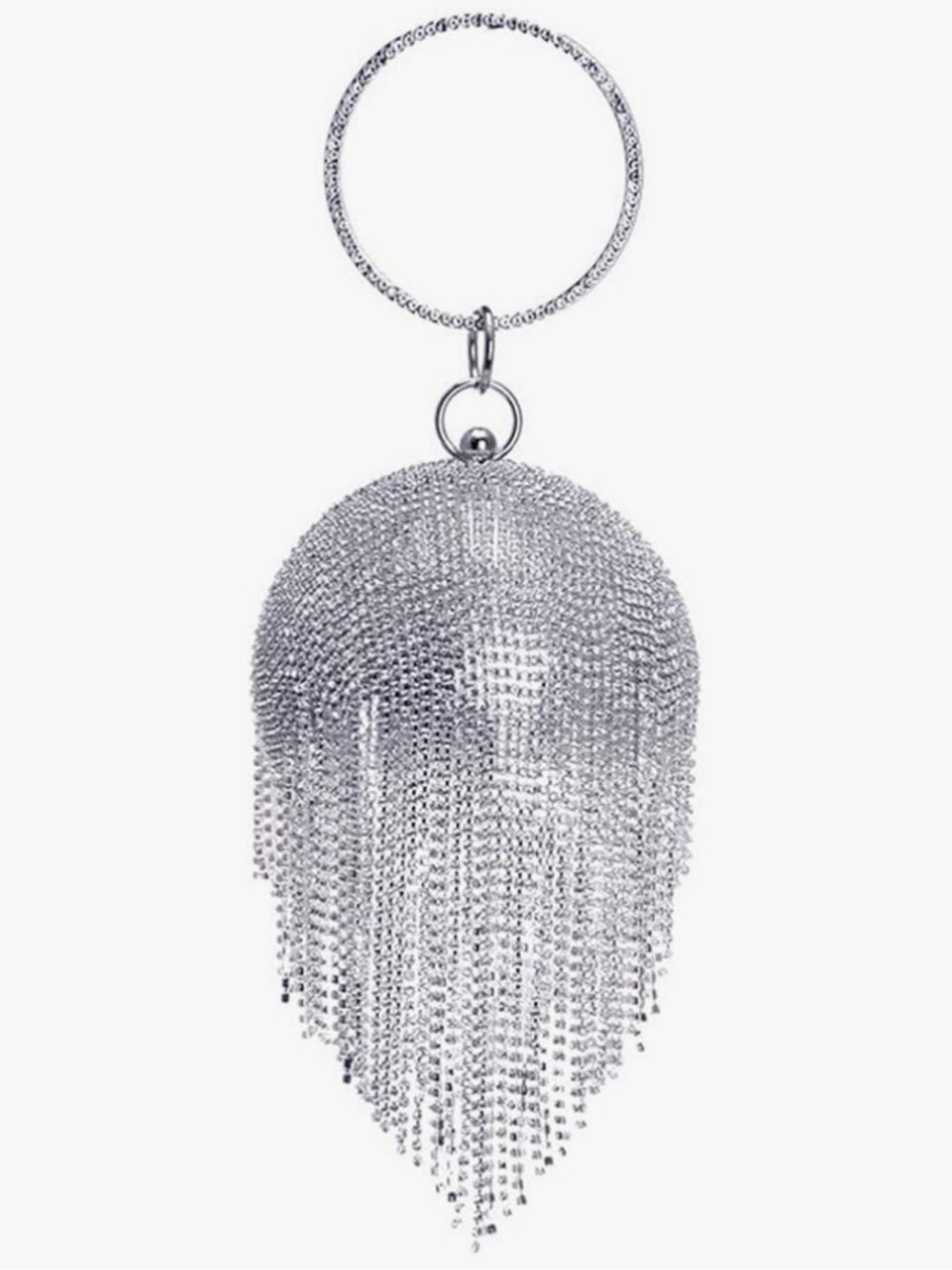 NWT Sparkling Bling Swarovski Crystal Rhinestone Round Ball Purse Tassels - Picture 3 of 14